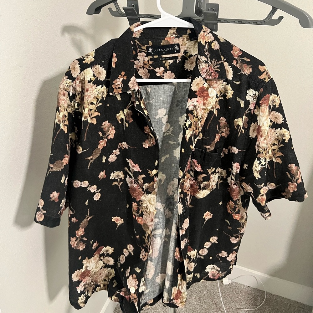 All Saints Men’s Armada Floral Shirt - Picture 2 of 5